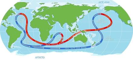 de oceaan huidige wereldkaart vector