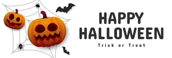 gelukkig halloween. helloween tekst typografie sjabloon met pompoen en knuppel illustratie. vector