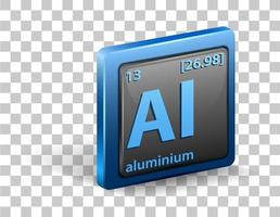 aluminium chemisch symbool geïsoleerd vector