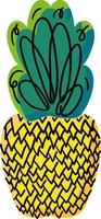 natuurlijke ananas hand getekende vectorillustratie vector