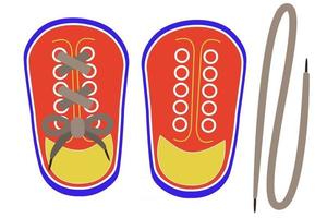 veter rijgen speelgoed schoenen. montessori speelgoed vector