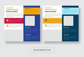 gezonde snack social media post banner sjabloon set vector