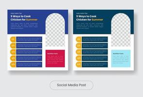 culinaire voedseltips social media post bannersjabloon set vector