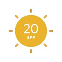 spf lijn icoon vector. 20 zon bescherming symbolen voor sunblock of zonnescherm producten. voor kunstmatig verpakking vector