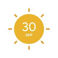 spf lijn icoon vector. 30 zon bescherming symbolen voor sunblock of zonnescherm producten. voor kunstmatig verpakking vector