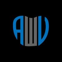 awv brief logo creatief ontwerp. awv uniek ontwerp. vector