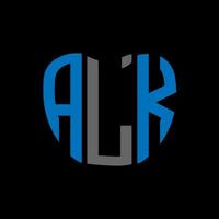 alk brief logo creatief ontwerp. alk uniek ontwerp. vector