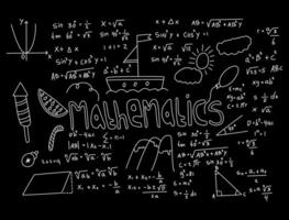 realistische wiskunde schoolbord achtergrond afbeelding vector