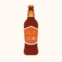 mout ale in een bruin glas fles. verfrissend alcoholarm verkoudheid drankje. ontwerp elementen voor menu restaurant, bar, kroeg. vector