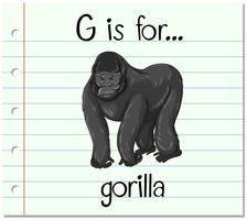 Flashcard letter G is voor gorilla vector