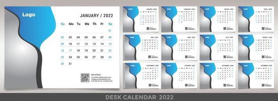 bureaukalender 2022 planner zakelijke sjabloon ontwerpset vector