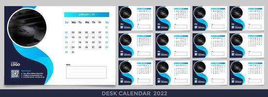 bureaukalender 2022 planner zakelijke sjabloon ontwerpset vector