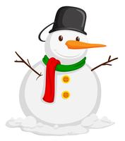 schattige sneeuwpop met sjaal vector