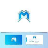 eenvoudig en minimalistisch gradiënt blauw sportief letter m-logo vector