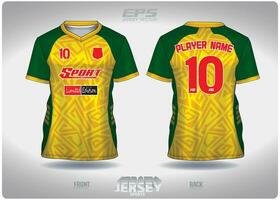 eps Jersey sport- overhemd vector.groen geel tegel patroon ontwerp, illustratie, textiel achtergrond voor v-hals sport- t-shirt, Amerikaans voetbal Jersey overhemd vector