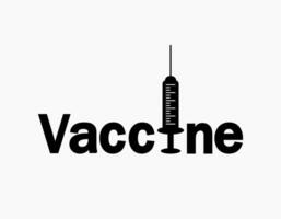 injectiespuit en vaccin met zwart. geschikt ontwerp illustratie voor vaccin campagne, banier, poster, ziekenhuis, kliniek, en bedrijf. vector