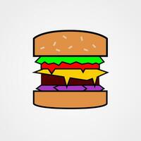 gemakkelijk minimaal ontwerp vector van een hamburger. hamburger logo tekenfilm.