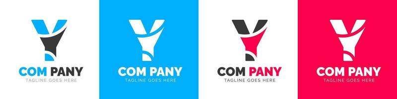zakelijke modern bedrijf creatief minimaal bedrijf brief y logo icoon vector ontwerp sjabloon set.
