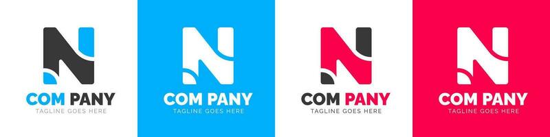 zakelijke modern bedrijf creatief minimaal bedrijf brief n logo icoon vector ontwerp sjabloon set.