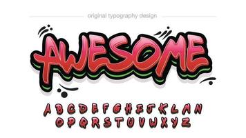 rode gewaagde moderne graffiti-typografie vector
