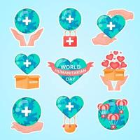 wereld humanitaire dag sticker vector