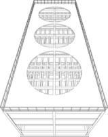 3d illustratie van industrieel gebouw vector