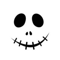 halloween pictogrammen dun monochroom icoon set, zwart en wit uitrusting. griezelig en grappig jack gezicht, knuppel, belettering vector