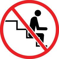 Doen niet zitten Aan trappenhuis icoon teken vector