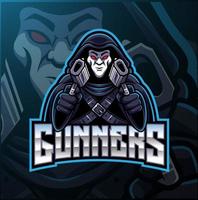 gunner esport mascotte logo ontwerp vector