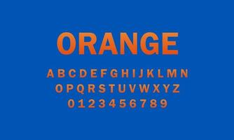 oranje lettertype alfabet vector