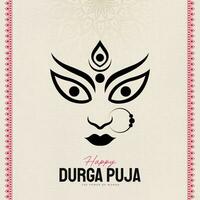 gelukkig durga puja illustraties durga gezicht subh navratri vector