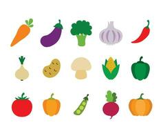 groente vlak vector icoon reeks