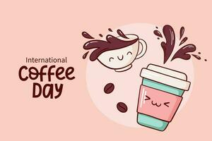 Internationale koffie dag. koffie kop vector