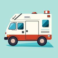 ambulance auto in vlak stijl. noodgeval ambulance vector illustratie. medisch voertuig.