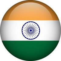 Indië vlag knop. embleem van Indië. vector vlag, symbool. kleuren en proportie correct.