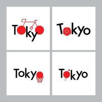 Tokyo typografie design sport concept, japan vlag. vector