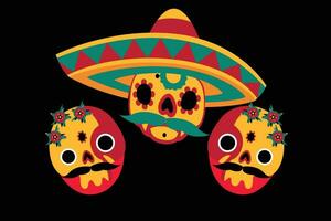 Mexicaans schedel kleuren ornament dia de Muertos illustratie vector