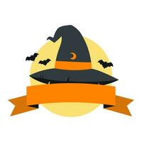 halloween heks hoed uitverkoop insigne vector