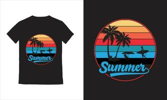 zomer paradijs strand t-shirt ontwerp, vector