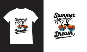 zomer paradijs strand t-shirt ontwerp, vector