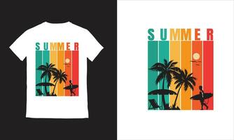 zomer paradijs strand t-shirt ontwerp, vector