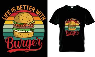 hamburger t-shirt ontwerp vector grafisch.