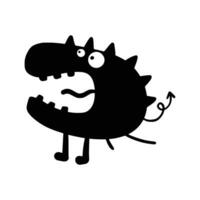 schattig monsters silhouet vector