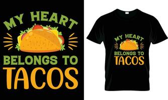 taco's t-shirt ontwerp vector grafisch.