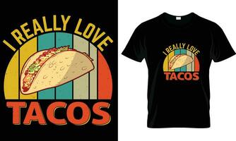 taco's t-shirt ontwerp vector grafisch.