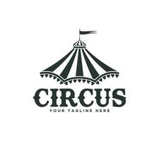 circus logo ontwerp Aan wit achtergrond, vector illustratie.