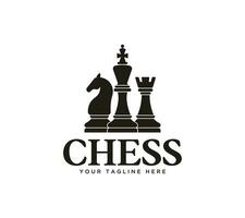 schaak sport- logo ontwerp Aan wit achtergrond, vector illustratie.