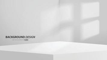 lege grijze studiotafelkamer en lichte achtergrondkleur. productweergave vector