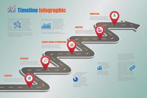 zakelijke routekaart tijdlijn infographic sjabloon vectorillustratie vector