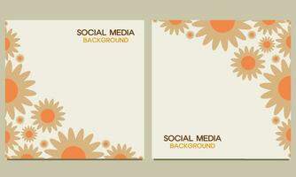 sociaal media post achtergrond met natuurlijk bloemen ornament. geschikt voor sociaal media na, banier ontwerp en internet advertenties. vector